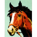 Голова рыжего коня Канва жесткая с рисунком для вышивки Gobelin L