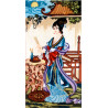 Китаянка в синем Канва жесткая с рисунком для вышивки Gobelin L