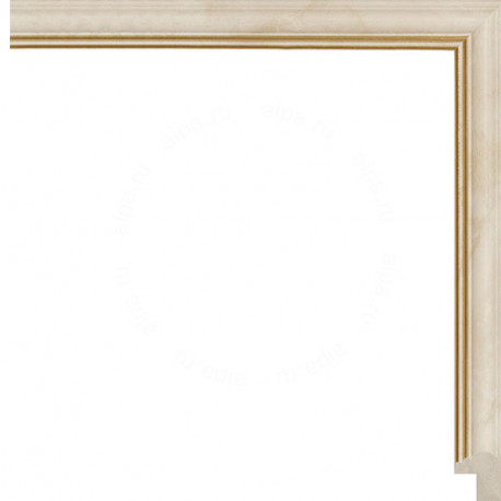 Кремовая округленная с полоской Рамка для картины на картоне