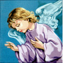Спящий Ангел Хранитель Канва жесткая с рисунком для вышивки Gobelin L