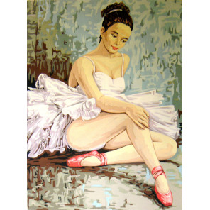 Балерина, разминающая колено Канва жесткая с рисунком для вышивки Gobelin L