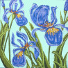 Ирисы на голубом Канва жесткая с рисунком для вышивки Gobelin L