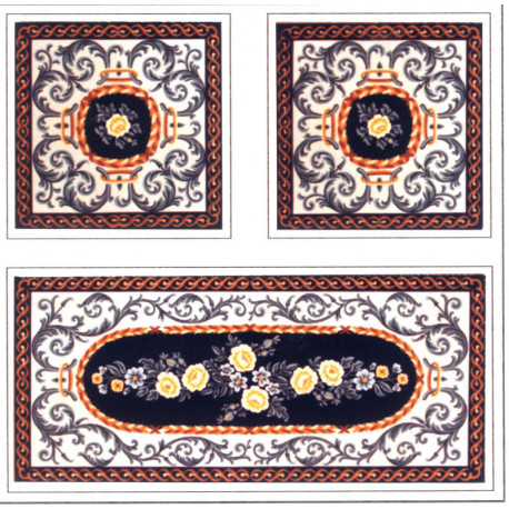 Дорожка с орнаментом + подушка Канва жесткая с рисунком для вышивки Gobelin L