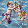 Ангелочки в голубом Канва жесткая с рисунком для вышивки Gobelin L