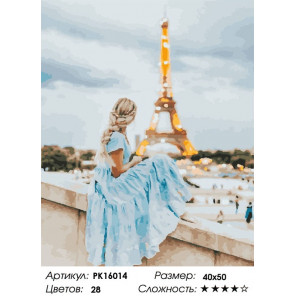Сложность и количество цветов Романтический Париж Раскраска картина по номерам на холсте PK16014