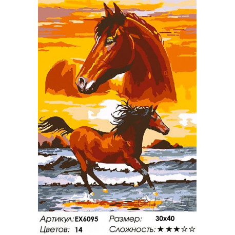 Недорого Картина раскраска по цифрам Девушка на лошади Магазин ВсеТак