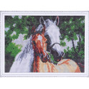 Две лошади Алмазная мозаика на подрамнике