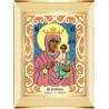 Пример оформления в рамку Богородица Юровичская Ткань для вышивания с нанесенным рисунком Божья коровка 0081