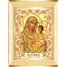 Пример оформления в рамку Богородица Иерусалимская Ткань для вышивания с нанесенным рисунком Божья коровка 0087