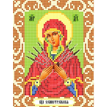  Богородица Семистрельная Ткань для вышивания с нанесенным рисунком Божья коровка 0090