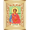 Пример оформления в рамку Святой Пантелеймон Ткань для вышивания с нанесенным рисунком Божья коровка 0099