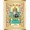 Пример оформления в рамку Святой Николай Гурьянов Ткань для вышивания с нанесенным рисунком Божья коровка 0100