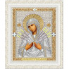 Пример оформления в рамку Богородица Семистрельная Ткань с нанесенным рисунком для вышивки бисером Конек 7115