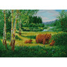  Пейзаж с медведями Ткань с нанесенным рисунком для вышивки бисером Конек 1233