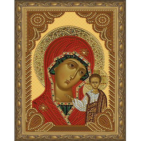  Казанская Божия Матерь Картина 5D алмазная мозаика с нанесенной рамкой KM0177