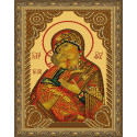 Владимирская Божия Матерь Картина 5D алмазная мозаика с нанесенной рамкой