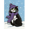  Зимний кот Алмазная вышивка мозаика Гранни AG2349