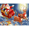  Дед Мороз в оленьей упряжке Раскраска картина по номерам на холсте EX5974