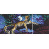  Ночное ложе леопарда Триптих Раскраска картина по номерам на холсте PX5206