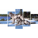 Зимние волки Модульная картина по номерам на холсте с подрамником