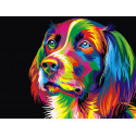 Радужный пёс Раскраска картина по номерам на холсте