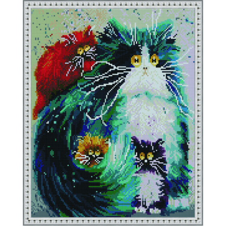 Пять оттенков кошек Алмазная вышивка мозаика на подрамнике