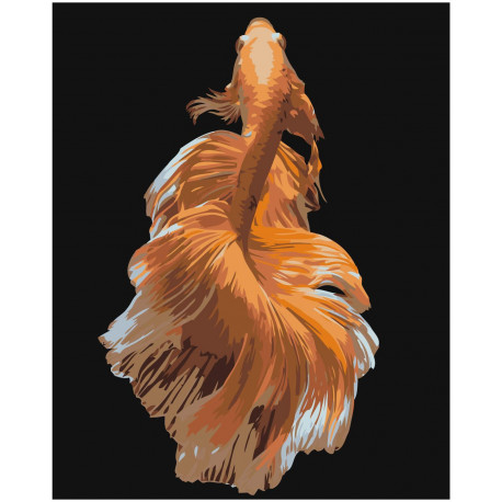 Золотая рыбка 100х125 Раскраска картина по номерам на холсте