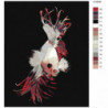 Белая рыбка с красными плавниками 80х100 Раскраска картина по номерам на холсте