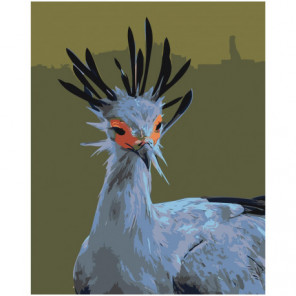Птица секретарь Раскраска картина по номерам на холсте