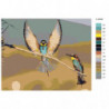 Пестрые птицы на ветке 100х125 Раскраска картина по номерам на холсте