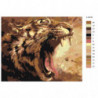 Рычащий тигр Раскраска картина по номерам на холсте