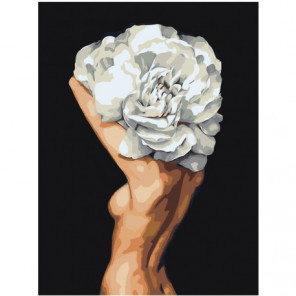 Девушка цветок 60х80 Раскраска картина по номерам на холсте