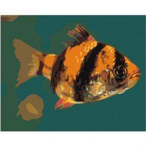 Желто-черная рыбка 100х125 Раскраска картина по номерам на холсте