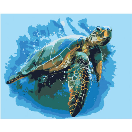 Раскраска морская черепаха по номеру
