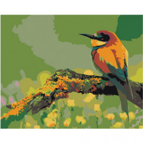 Оранжевая птица 80х100 Раскраска картина по номерам на холсте