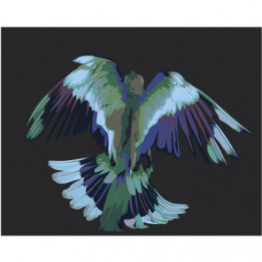 Сине-зелёная птица 100х125 Раскраска картина по номерам на холсте