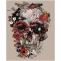 Цветочный череп Раскраска картина по номерам на холсте