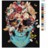 Цветочный череп 100х125 Раскраска картина по номерам на холсте