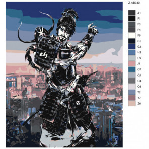 Киберсамурай Раскраска картина по номерам на холсте