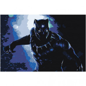 Black Panther Раскраска картина по номерам на холсте