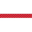 Белый горошек на красном фоне Скотч декоративный для скрапбукинга Heyda