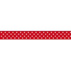 Белый горошек на красном фоне Скотч декоративный для скрапбукинга Heyda