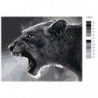 Черно-белая львица 80х100 Раскраска картина по номерам на холсте