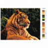 Величественный тигр 80х100 Раскраска картина по номерам на холсте