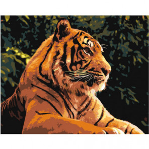 Величественный тигр 100х125 Раскраска картина по номерам на холсте
