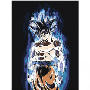Goku Ультра Инстинкт 75х100 Раскраска картина по номерам на холсте