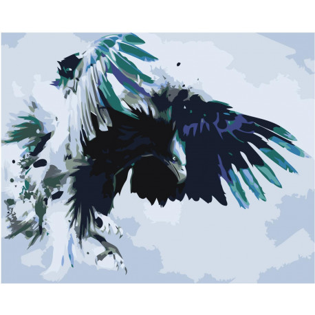 Атакующий орел 80х100 Раскраска картина по номерам на холсте