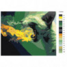 Кот изрыгающий пламя 80х100 Раскраска картина по номерам на холсте