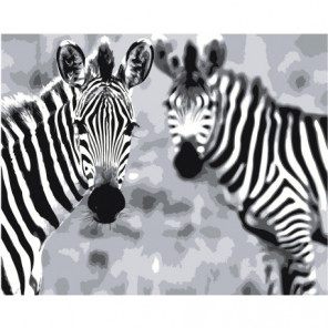 Две зебры 80х100 Раскраска картина по номерам на холсте