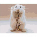 Мышонок саксофонист 80х100 Раскраска картина по номерам на холсте